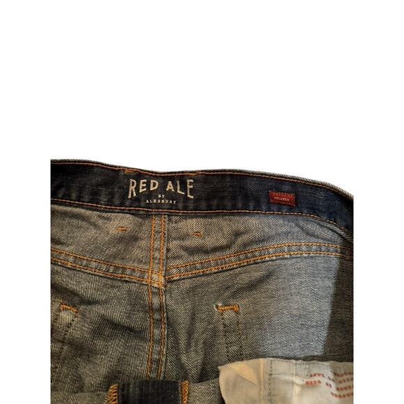 Red Ale Jeans 36x30 Relaxed Fit Straight Leg Medium Wash Denim Y2K Streetwear - Picture 3 of 12
